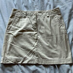 LL Bean light khaki mini skirt size 8 petite
